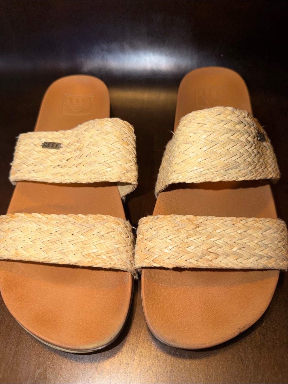 Reef Women's Natural Braided Double-Strap Slide Sandals